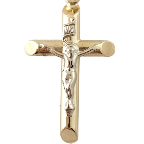 14K Yellow God Crucifix Pendant Necklace #16878 - Picture 1 of 7